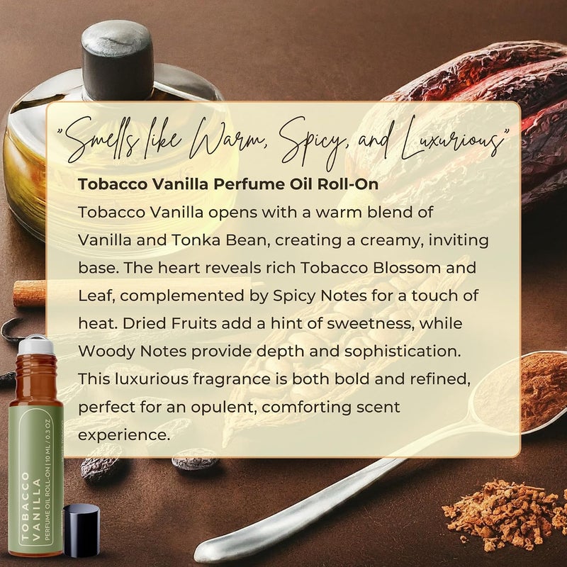 Devinez Tobacco Vanilla Perfume Oil Roll-On (10ml) - Long-Lasting Pocket Perfume, Portable Aroma Oil Blend (IFRA Certified) - Image 3