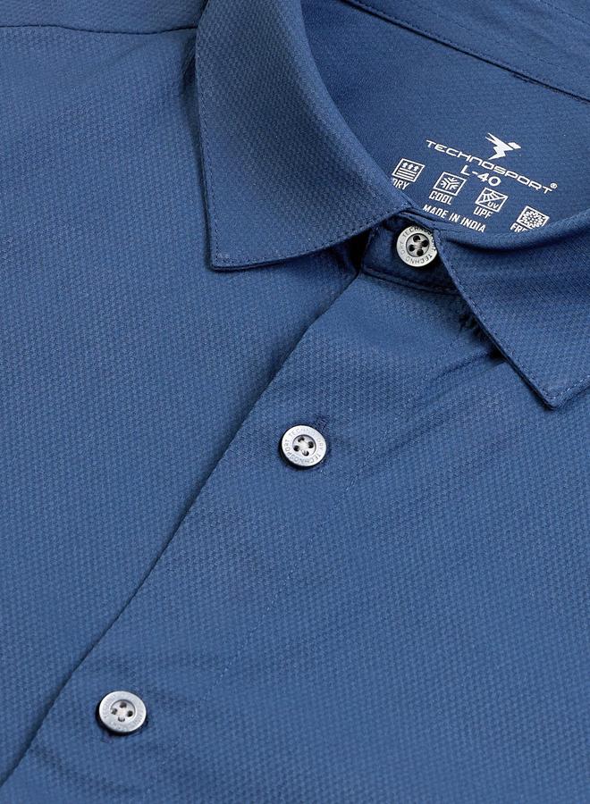 Technosport Solid Spread Collar Regular Fit Shirt - Image 4