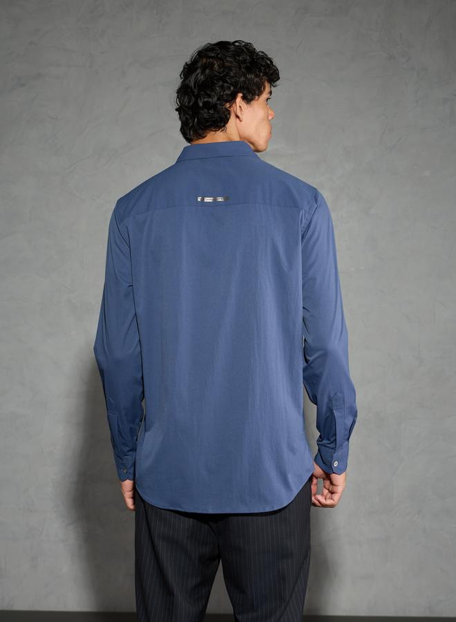 Technosport Solid Spread Collar Regular Fit Shirt - Image 2