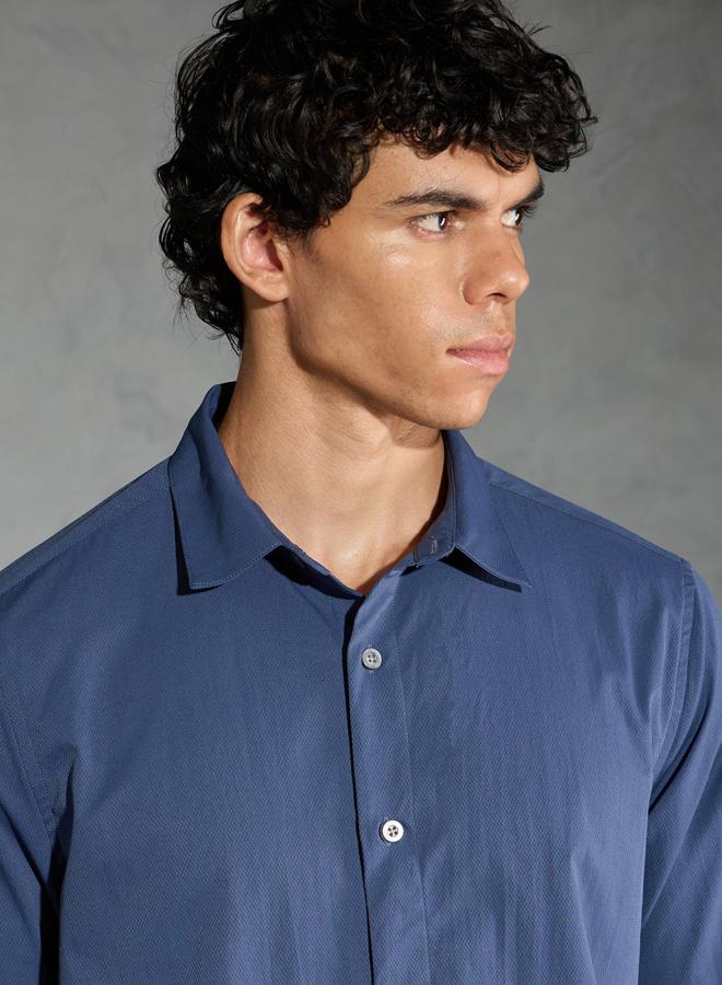 Technosport Solid Spread Collar Regular Fit Shirt - Image 1