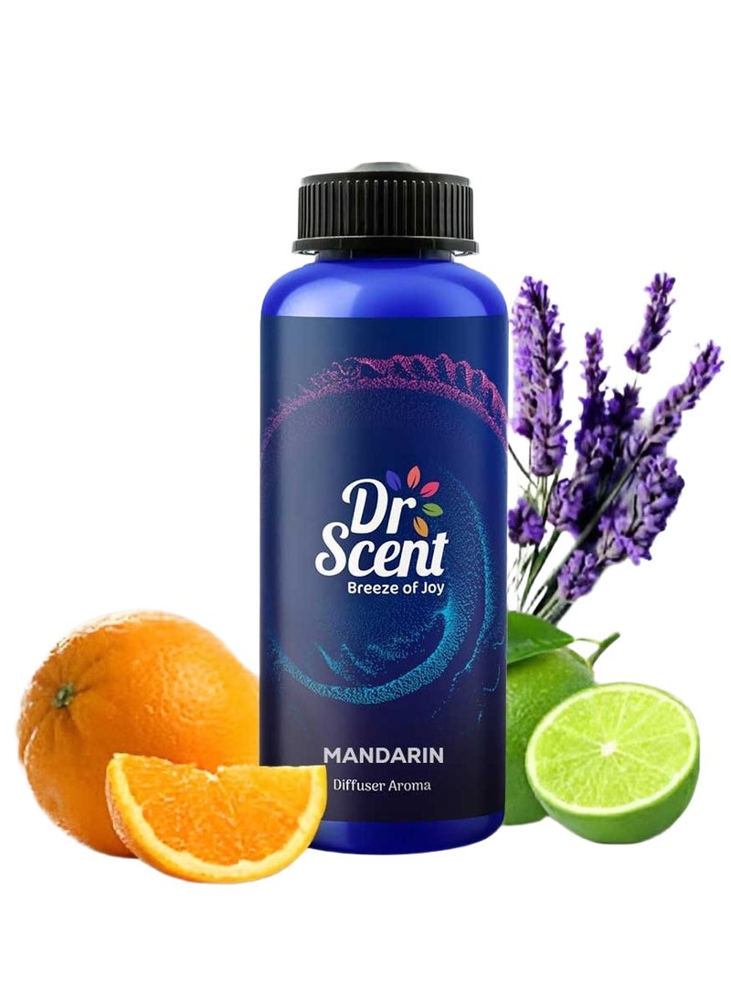 Dr Scent زيت عطر دكتور سينت ديفيوزر ماندرين (1000 مل) - ليمون، لافندر، ياسمين، ماندرين، ورد، أرز، جلد وزنبق الوادي | صنع في المملكة المتحدة | للمكاتب، المنازل، المتاجر، غرف الفنادق - Image 1