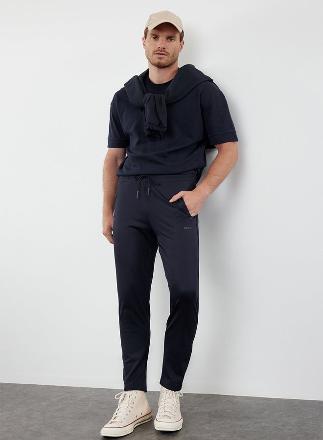 trendyol Black Slim/Slim Fit Zipper Pocket Sports Sweatpants TMNAW25EA00015 - Image 1