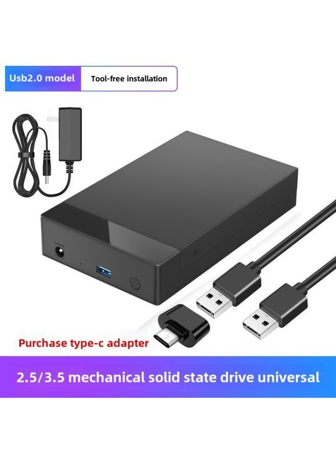 3.5 Inch Hard Disk Box SATA To USB3.0 Serial Port SSD Solid State Mechanical Mobile External Reader Universal-Colour:2.5/ 3.5inch Universal Drive Plus Type-c Phone Adapter - Image 1