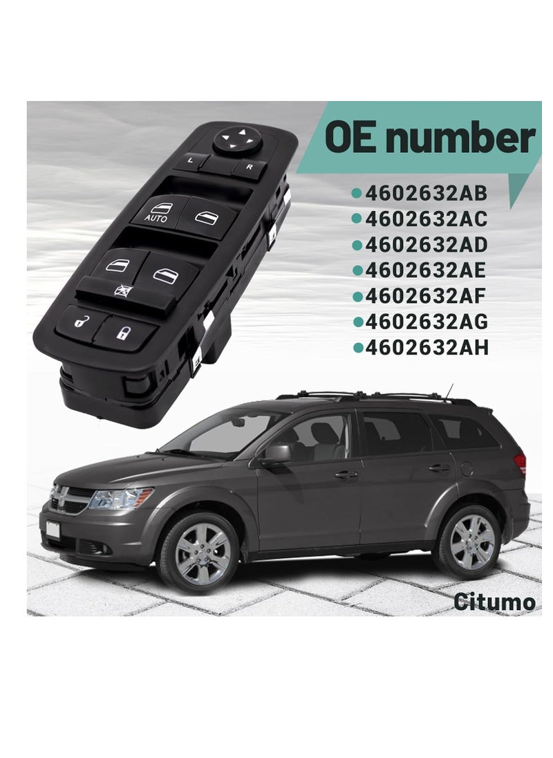 Generic Power Window Switch Compatible with Dodge Journey 2009-2010 Nitro 2007-2012 Jeep Liberty 2008-2013 Parts No 4602632AB 4602632AC 4602632AD 4602632AE 4602632AF 4602632AG 4602632AH Color Black  - Image 2
