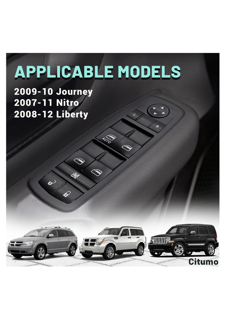 Generic Power Window Switch Compatible with Dodge Journey 2009-2010 Nitro 2007-2012 Jeep Liberty 2008-2013 Parts No 4602632AB 4602632AC 4602632AD 4602632AE 4602632AF 4602632AG 4602632AH Color Black  - Image 4
