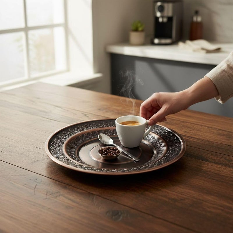 Stainless Steel Serving Plate – Premium Dish for Nuts, Dates and Sweets – Decorative Bowl Plate – Multiple Sizes (24 cm) - Image 3