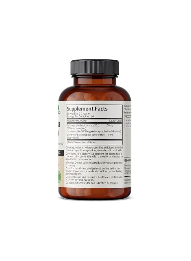 Futurebiotics Ashwagandha Capsules Extra Strength 3000mg - Stress Relief Formula, Natural Mood Support, Stress, Focus, and Energy Support Supplement, 120 Capsules - Image 2