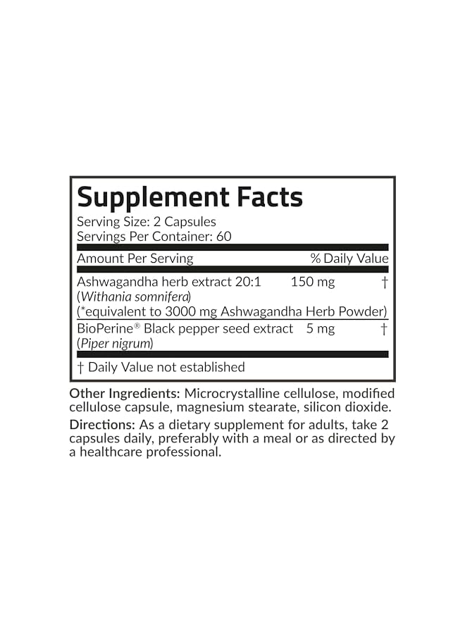 Futurebiotics Ashwagandha Capsules Extra Strength 3000mg - Stress Relief Formula, Natural Mood Support, Stress, Focus, and Energy Support Supplement, 120 Capsules - Image 5
