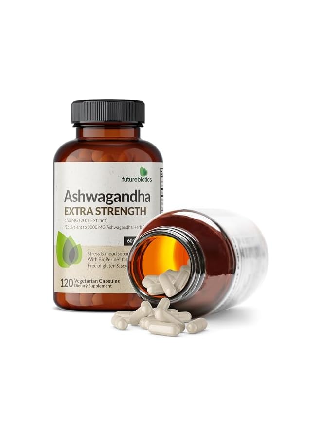Futurebiotics Ashwagandha Capsules Extra Strength 3000mg - Stress Relief Formula, Natural Mood Support, Stress, Focus, and Energy Support Supplement, 120 Capsules - Image 3