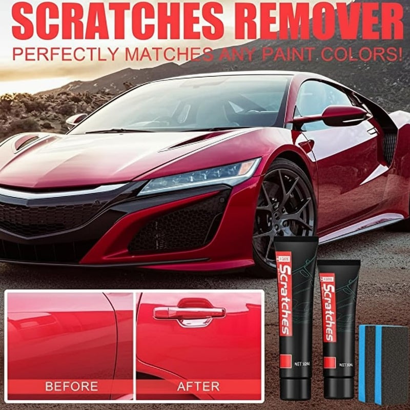 MAKINGTEC Car Scratch Removal Kit, 2Pcs Car Scratch Repair Kit, Car Paint Scratch Repair Agent, Car Scratch Remover, Grinding Polishing Restorer Paste with Sponge, Erase Car Scratches (60ML) - Image 4