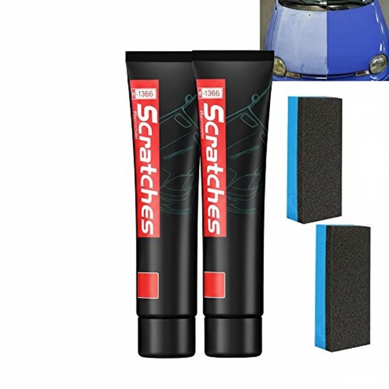 MAKINGTEC Car Scratch Removal Kit, 2Pcs Car Scratch Repair Kit, Car Paint Scratch Repair Agent, Car Scratch Remover, Grinding Polishing Restorer Paste with Sponge, Erase Car Scratches (60ML) - Image 1