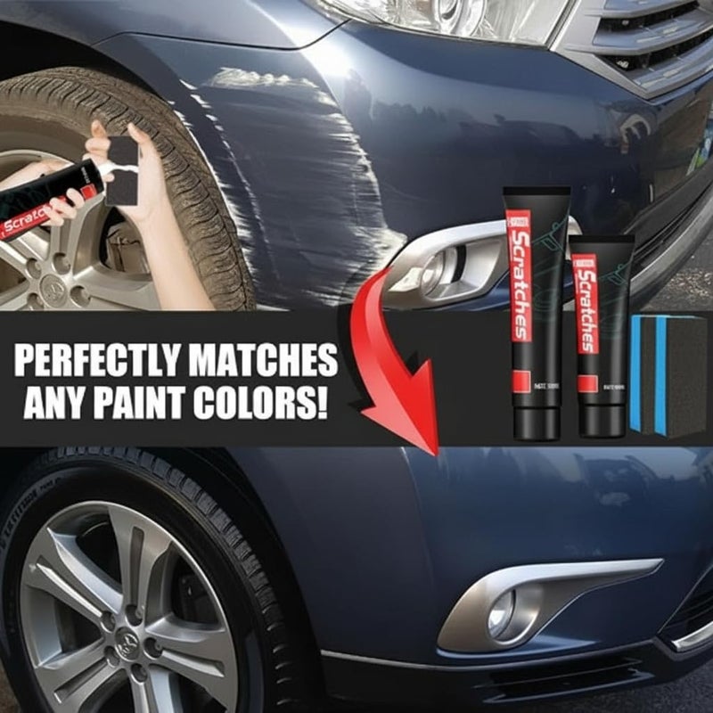 MAKINGTEC Car Scratch Removal Kit, 2Pcs Car Scratch Repair Kit, Car Paint Scratch Repair Agent, Car Scratch Remover, Grinding Polishing Restorer Paste with Sponge, Erase Car Scratches (60ML) - Image 5