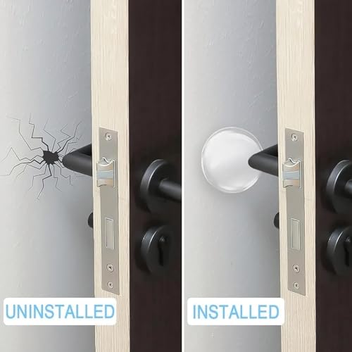 Nibbler® Pack of 6 Clear Rubber Door Bumper Stopers Wall Protector, Self Adhesive Door Handle Knob Wall Shield Bumper Guard for Wall (Round) - Image 4