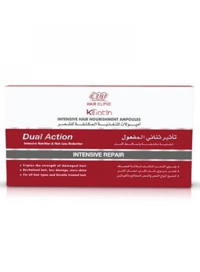 إيفا هير كلينيك أمبولات كيراتين للتغذية المكثفة للشعر تأثير ثنائي المفعول