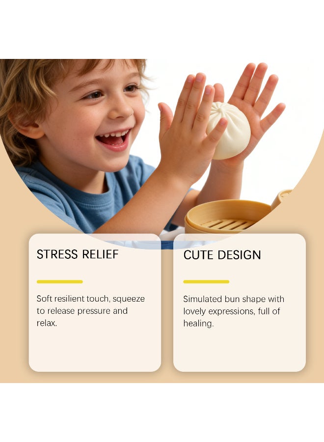 GIOIO Giant Dumpling Squishy Stress Ball With Steamer Box Small C For Anxiety Relief Kids Adults - Image 3