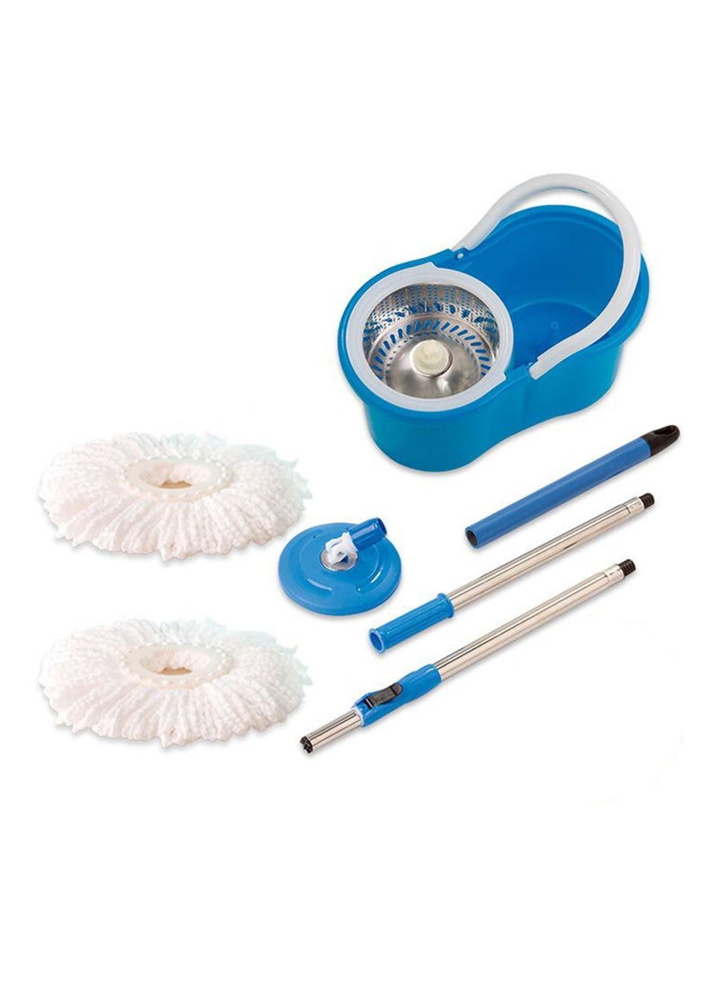 DubaiGallery Self Spin Dry Cleaning Mop With Bucket Magic Hand Free Rotating Lazy Mop Portable Touchless Household Floor Cleaning Mop Cleaning Bucket Blue 