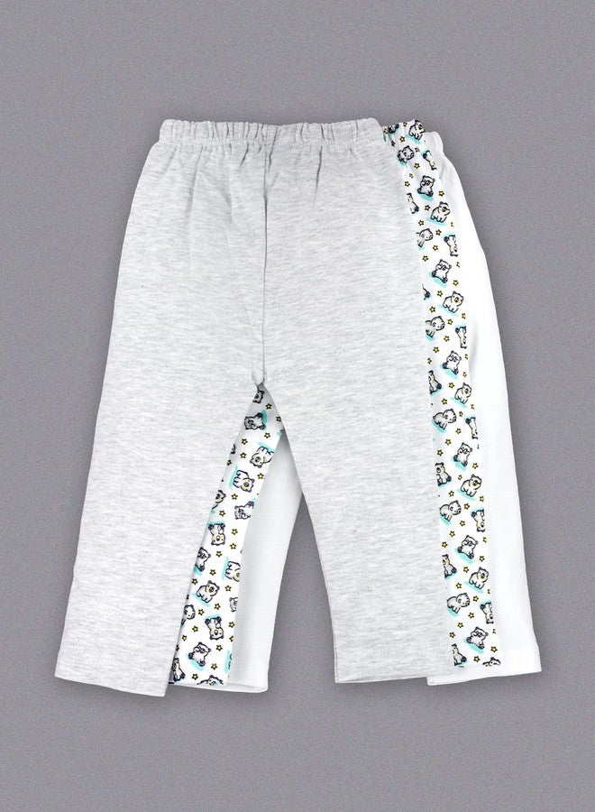 Baby GO Unisex-Child Cotton Variety Pack Pants Set Pack of 1 (489-NEWSKU-PARENT_White MELLANGE_3 6 Months) - Image 3