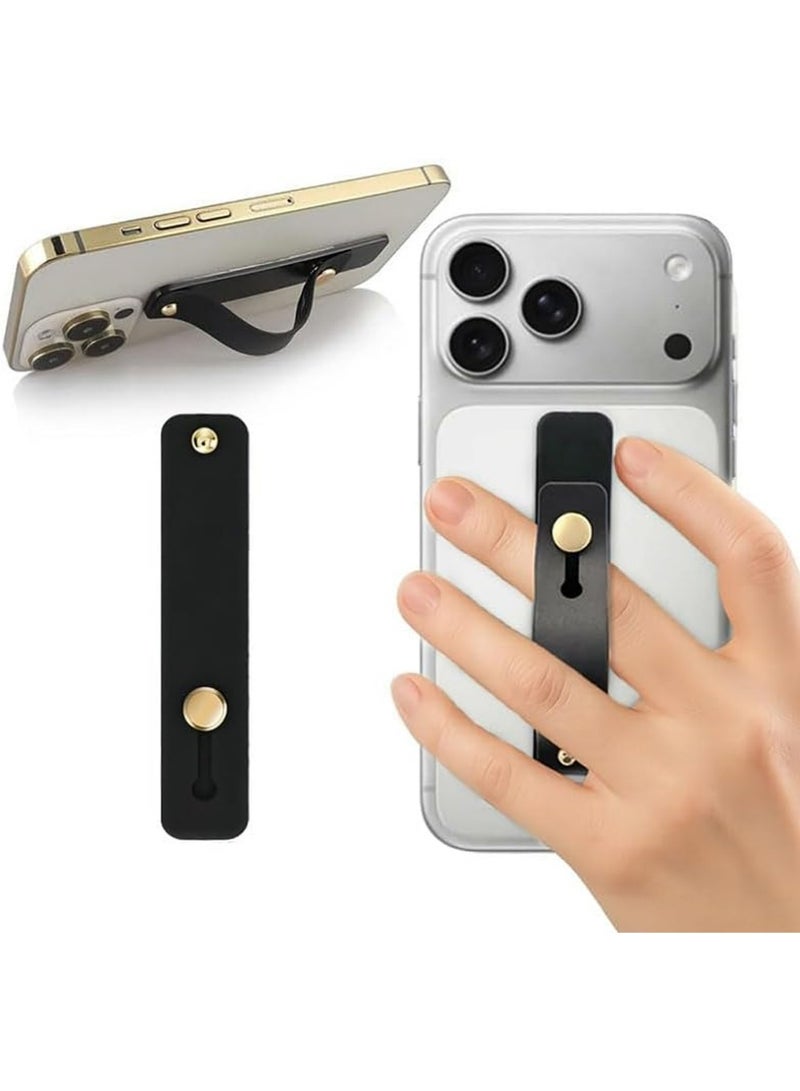 YOUGE 8Pcs Telescopic Type Back Pasting Phone Grip Strap Holder, Portable Universal Phones Soft Silicone Waterproof Finger Loop, Steady Alloy Buckle Phone Kickstand - Image 3