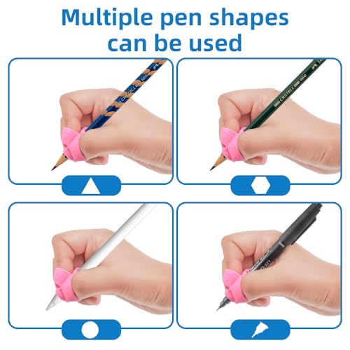 Pretwad Grips for Pencil for Kids Handwriting, 8 Pcs Pen Grips, Ergonomic Pencil Grippers Holder for Kids, Writing Posture Correction with Cushion for Toddlers, Adults, Preschooler, Special Education Supplies - Image 5