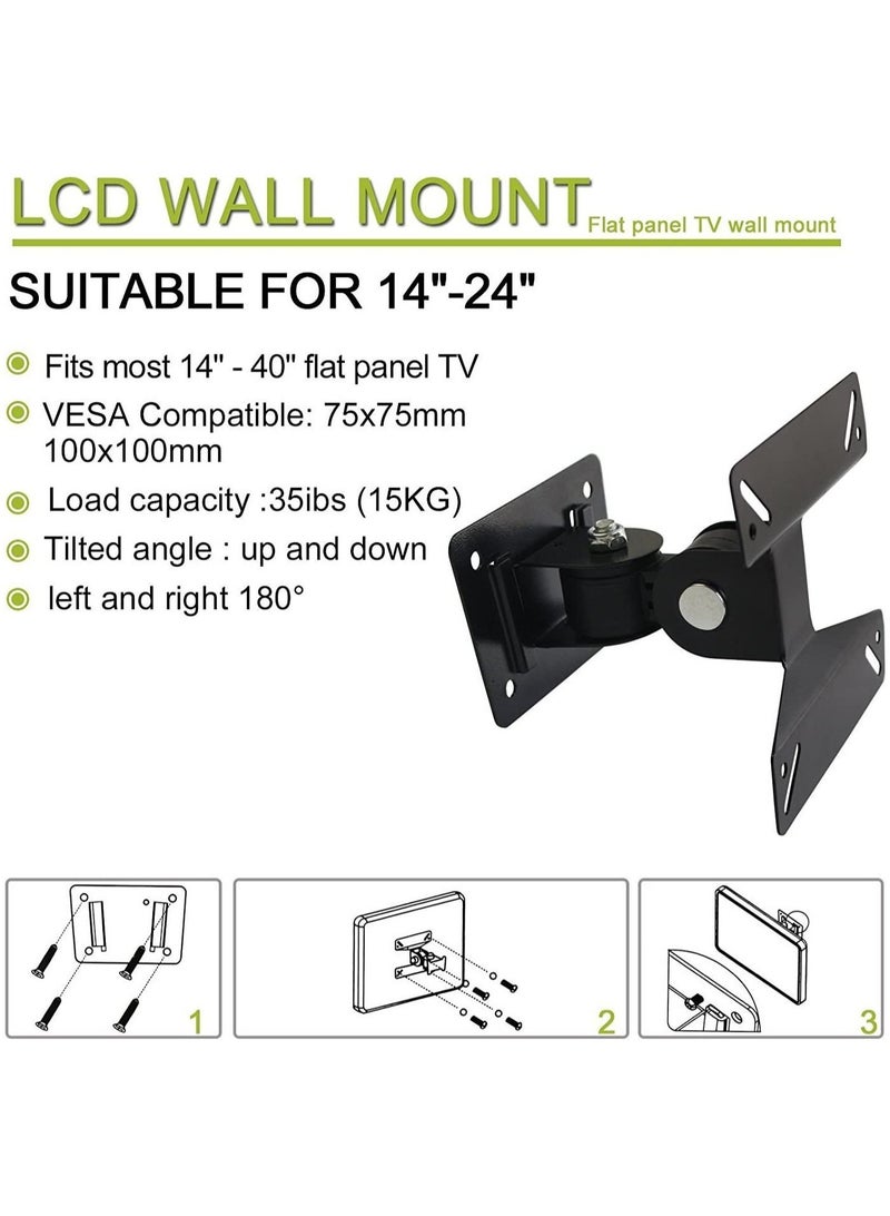 ELTRAZONE Universal Rotating Swivel Tilting LCD Monitor TV Bracket Wall Mount for Samsung, Sony, LG, Sharp, Haier, Toshiba,Element, TCL, Westinghouse 14 15 17 19 22 24 Inch - Image 5