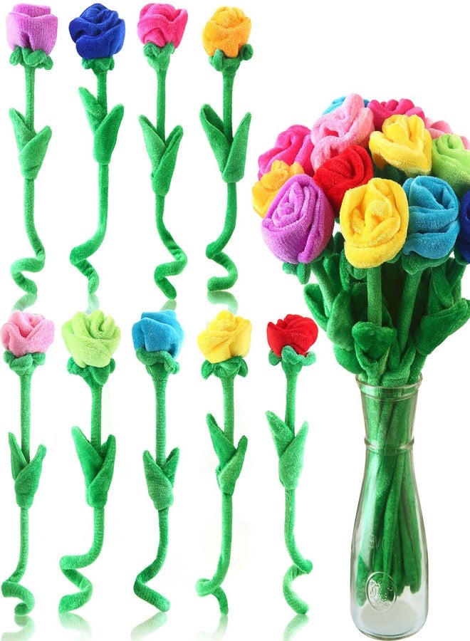 ZJoey 18 Pcs Plush Rose Flower Stuffed Bendable Stems Plush Bouquet Toy Soft Floral 12.6 Inch for Graduation 2026 Mother's Day Valentines Day Girl Girlfriend Wife Family and Friends(18 Pcs Colorful Series) - Image 1