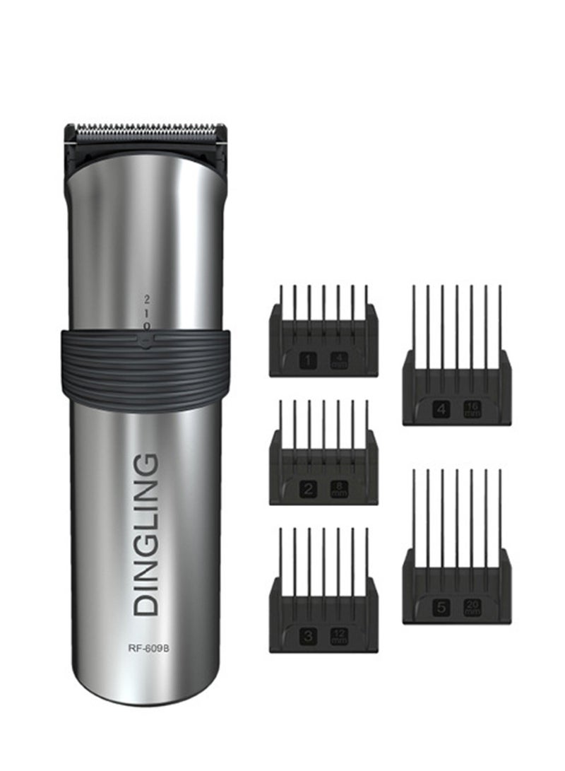 DINGLING Professional Shaving Trimming Clipper Silver for Adults and Children, USB Charger Cordless Convenient Using, Variety Hair Length, with 5 adjustable Combs, Low noise - Image 1