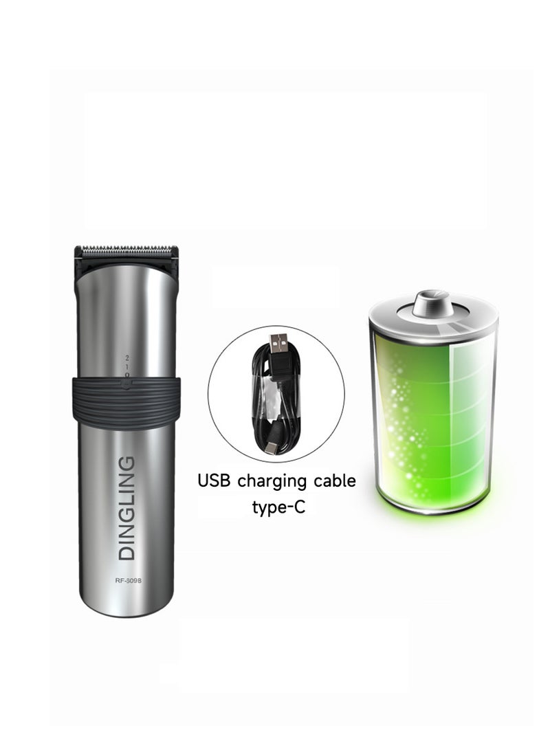 DINGLING Professional Shaving Trimming Clipper Silver for Adults and Children, USB Charger Cordless Convenient Using, Variety Hair Length, with 5 adjustable Combs, Low noise - Image 4