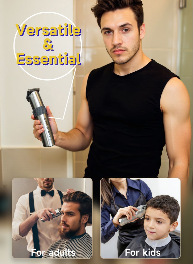 DINGLING Professional Shaving Trimming Clipper Silver for Adults and Children, USB Charger Cordless Convenient Using, Variety Hair Length, with 5 adjustable Combs, Low noise - Image 2