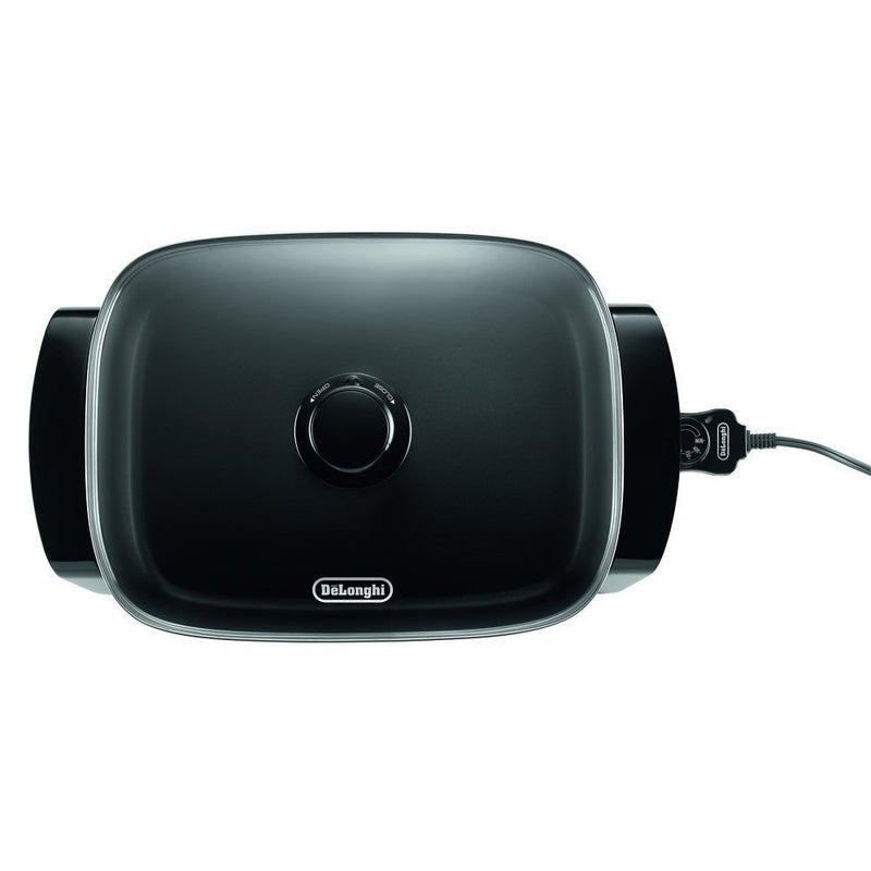 De'Longhi Electric Skillet with Tempered Glass Lid, 16" X 12", Black - Image 3