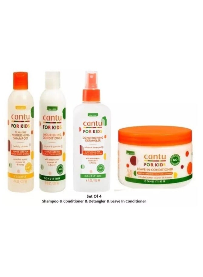 Cantu 4-Piece Kids Shampoo, Conditioner, Leave-in Conditioner And Detangler Set - Image 2