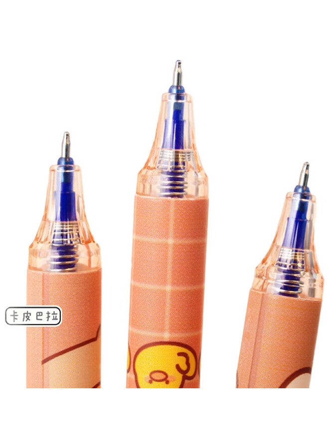Touch Fish Erasable Pen, Thermal Erasable Gel Pen, Stylish Cute Creative Cartoon, Girly Style, For Students And Children, Handwriting Practice, Erasable Blue 0.5Mm, Capybara, 6-Pack - Image 1