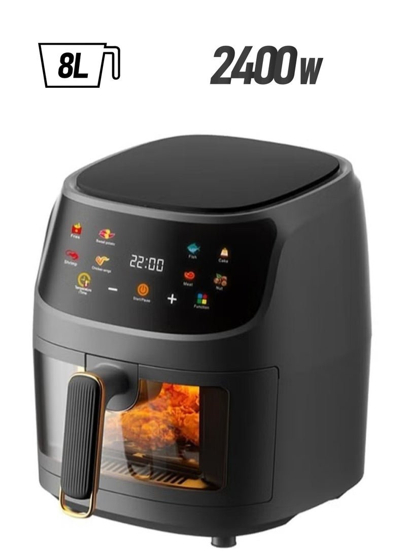 ELTRAZONE Air Fryer 8 Liter 2400W Extra Large Capacity Digital Touch Control Panel 8 Different Menu with Temperature Adjustable Instant Pot - Image 1