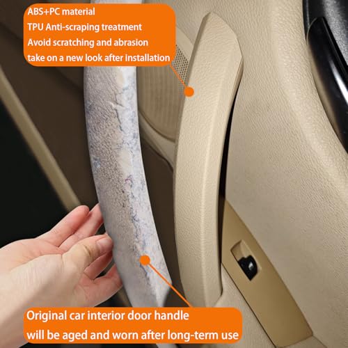 CHUANGHUI Car Door Handle for BMW X1 E84 2010-2015 28i 35i Interior Door Handles Replace Cover Car Door Handle Accessories (Beige) - Image 3