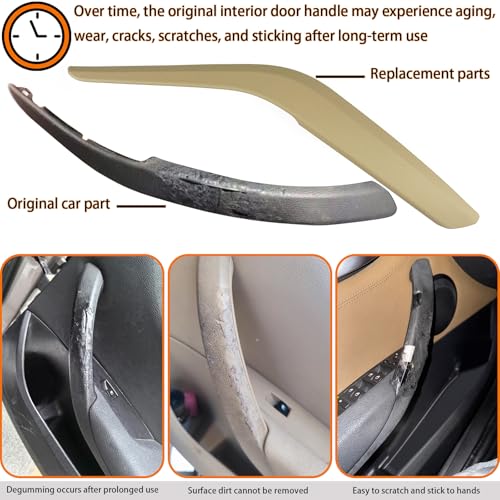 CHUANGHUI Car Door Handle for BMW X1 E84 2010-2015 28i 35i Interior Door Handles Replace Cover Car Door Handle Accessories (Beige) - Image 2