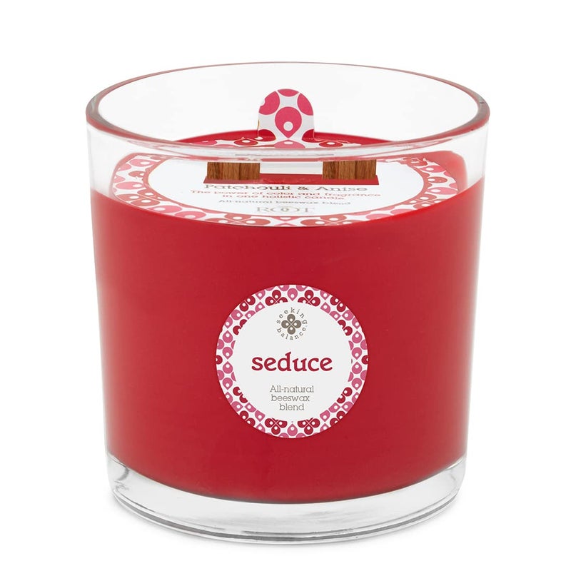 Root Candles Seeking Balance Wood Wick Spa Candle Aromatherapy Candles 12Ounce Seduce Patchouli  Anise