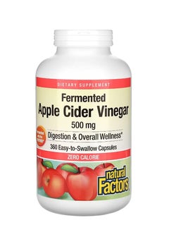 natural Factors Fermented Apple Cider Vinegar 500 mg 360 Easy-to -Swallow Capsules  - Image 1