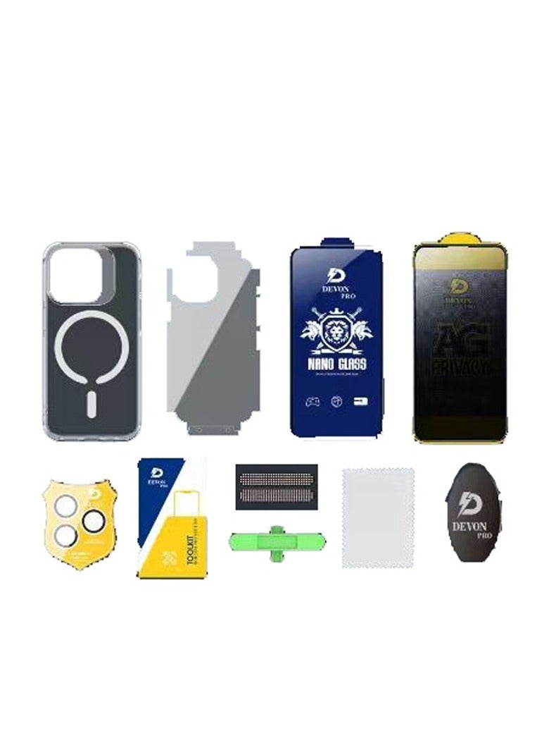 Devon iPhone 15 Pro Max Protection (Privacy Case) MagSafe 10in1 Package [iPhone Protection Package] The strongest complete protection for your phone ever - Image 2