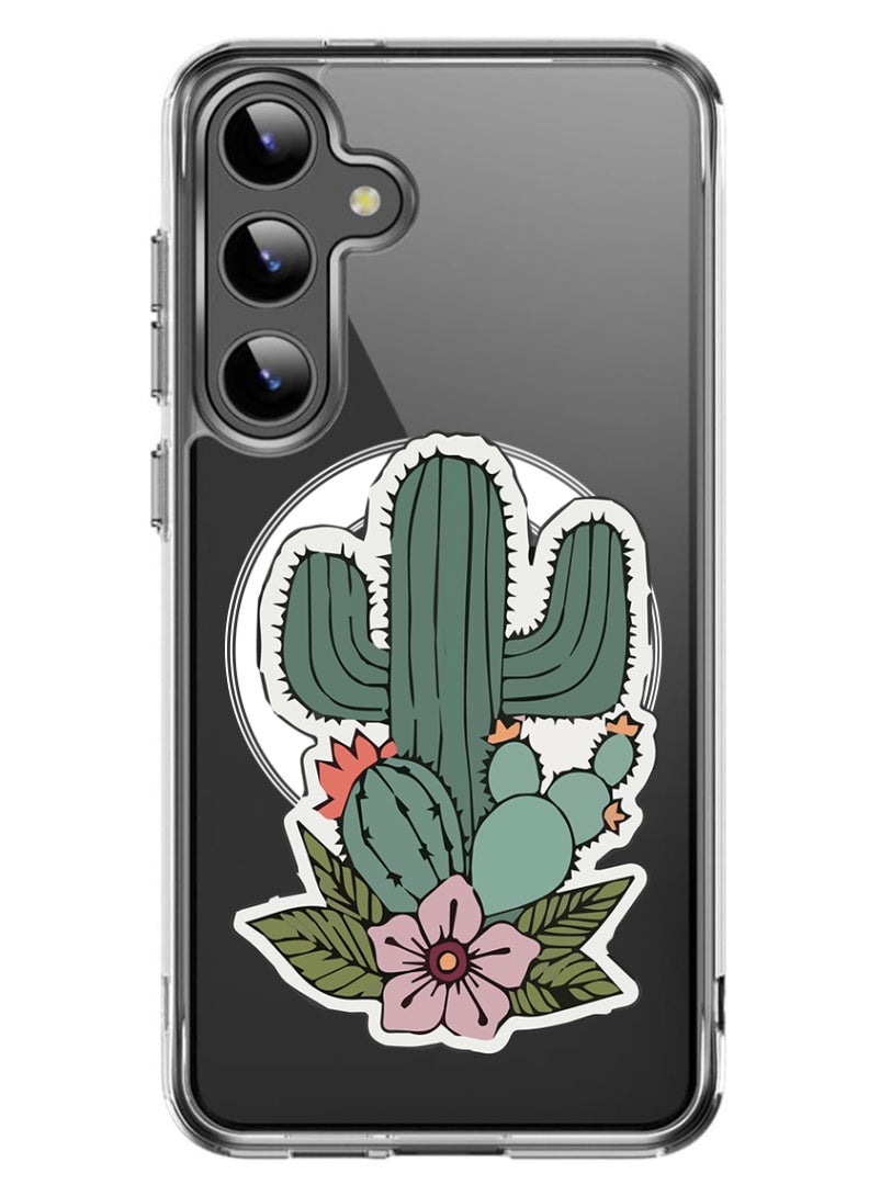 Theodor Magnetic Case for Samsung Galaxy S24 6.2-inch Compatible with MagSafe Wireless Charging, Shockproof Phone Bumper Cover Cactus - Image 1