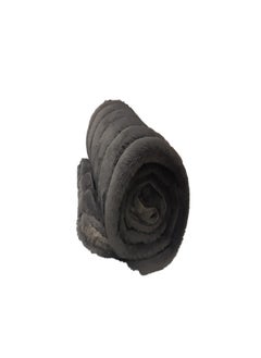 PACHA HOME 2-layer fur shawl 130x170, perfect match for cold days on the couch - color: graphite.  - Image 5