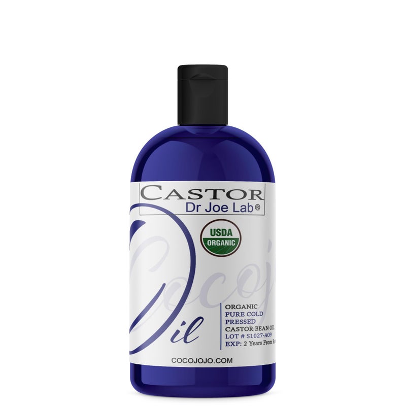 Dr Joe Lab Castor Oil Organic, Cold Pressed Organic Castor Oil, Unrefined, Pure USDA Certified Hexane Free Non GMO - Natural Moisturizing Hydrating Hair Skin Face Body Nails - 16 Oz - Image 1