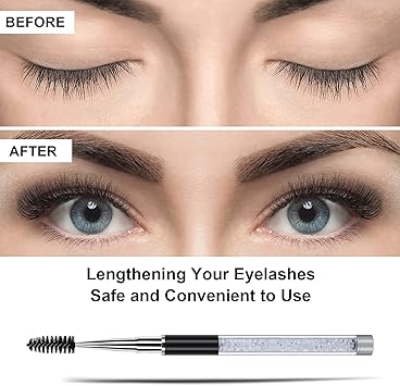 Molain Molain Mascara Brushes 3PCS Eyebrow Eyelash Spoolie Brushes Applicators Spoolies Brow Wands for Extensions Eyebrow Portable Cosmetic Brushes with Cap for Travel Black Blue Pink - Image 4