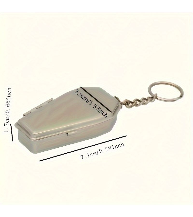 Silvery Portable Ashtray With Keychain Daily Necessities - Image 3