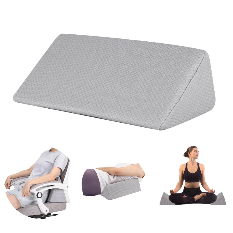 Zantle Small Wedge Pillow Small Wedge Pillow for Sleeping Foam Wedge for Yoga Laptop Memory Foam Positioning Foam Pillow for Chair Provide Support and Relieve FatigueGrey177 - Image 2