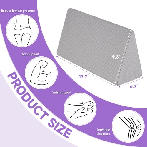 Zantle Small Wedge Pillow Small Wedge Pillow for Sleeping Foam Wedge for Yoga Laptop Memory Foam Positioning Foam Pillow for Chair Provide Support and Relieve FatigueGrey177 - Image 3