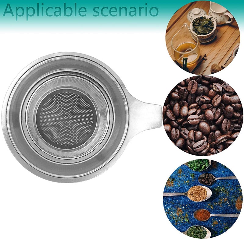 Daycount Stainless Steel Reusable Filter, Tea Baskets Mesh Coffee Espresso Strainer Dripper With Holder - Image 3