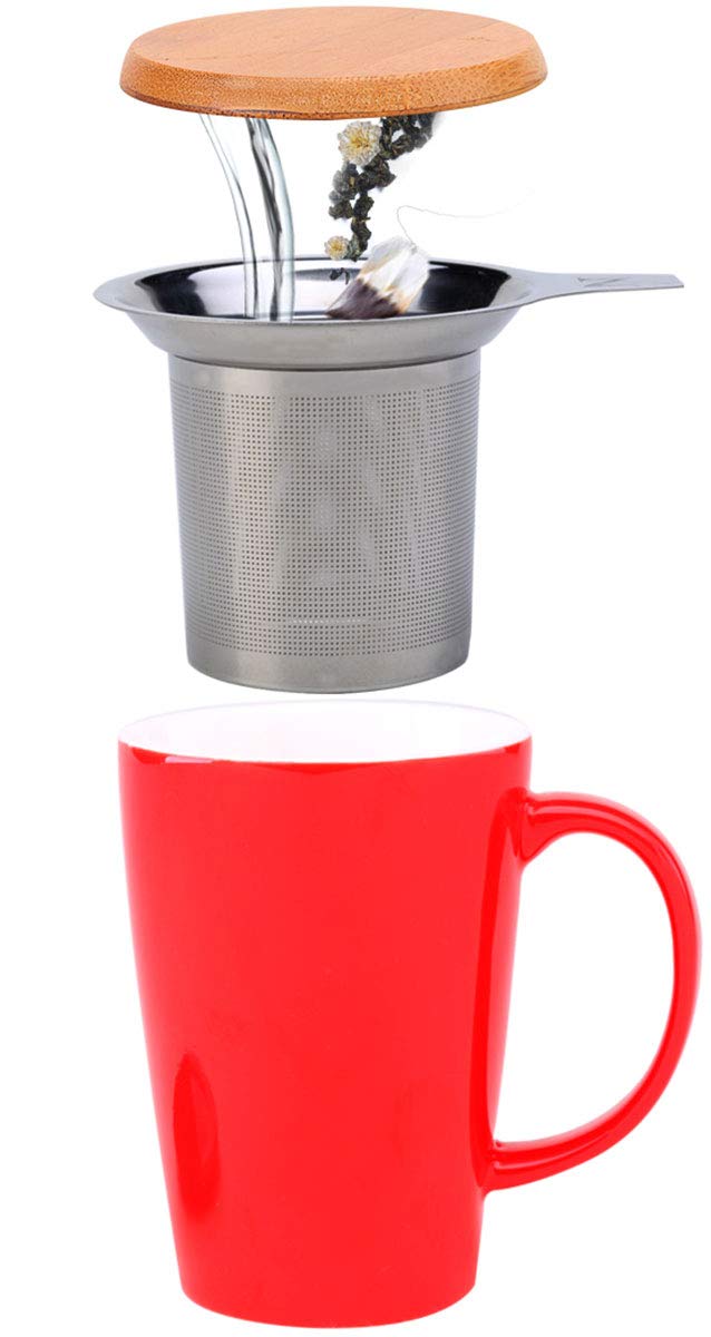 Daycount Stainless Steel Reusable Filter, Tea Baskets Mesh Coffee Espresso Strainer Dripper With Holder - Image 2