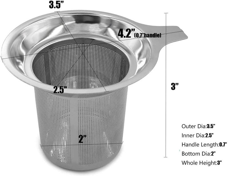 Daycount Stainless Steel Reusable Filter, Tea Baskets Mesh Coffee Espresso Strainer Dripper With Holder - Image 5