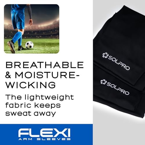 Solpro Flexi Arm Sleeves | Breathable, Sweat Wicking Arm Protection |UV-Protective Sleeves for Riding & Sports (Black) - Image 5