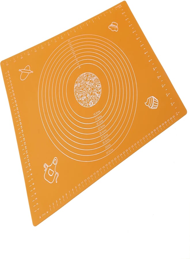 Qasem Silicone Baking Mat, 50 by 40 by 0.5 cm - Orange