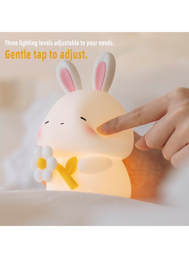 White noise soothing effect with sleep night light tapping color cute rabbit shape night light children's autonomous sleep light - Image 2